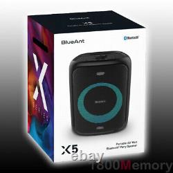 Blueant X5 Bluetooth Party Speaker 60w 2 Microphones 5200mah Batterie Noire
