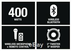 Bluetooth Party Haut-parleur Portable Avec Radio Fm, Télécommande Et Micro Sans Fil Nouveau