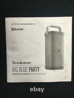 Brookstone Big Blue Party Intérieur-extérieur Bluetooth Haut-parleur Rare Blanc