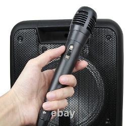 Double 10'' Portable Bluetooth Rechargeable Party Speaker MIC Remote Control Led