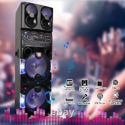 Dual 10'' Portable Led Subwoofer Bluetooth Party Speaker Systerm Karaok Fm MIC