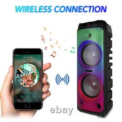 Enceinte Bluetooth portable 5100W avec double caisson de basses de 12 pouces et système sonore avec micro et télécommande