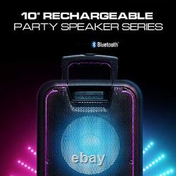 Enceinte Bluetooth portable Dual 10 de 3400W pour soirées DJ avec microphone et système audio à basses puissantes