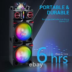 Enceinte Bluetooth subwoofer double 10 de 9000W pour système audio DJ Party Karaoké avec microphone