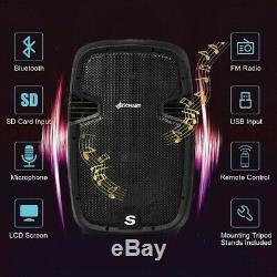Enceinte De Sonorisation Dj Party Bluetooth Portable 2 Trépieds Microphone
