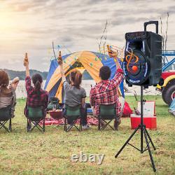 Enceinte de fête Trolley Bluetooth sans fil 15 avec subwoofer RGB Bass et télécommande & trépied