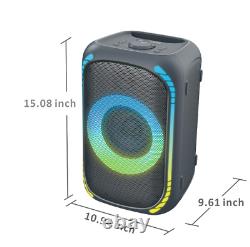 Enceinte de fête de taille moyenne avec amplification des basses, éclairage LED sans fil, étanche IPX7, nouvelle génération.