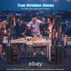 Enceinte de ligne array Bluetooth de 5000W avec système de son portable, subwoofer de fête et 2 micros