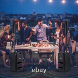 Enceinte de ligne array Bluetooth de 5000W avec système de son portable, subwoofer de fête et 2 micros