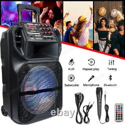 Enceinte portable Bluetooth 15 Subwoofer avec basses puissantes système de fête DJ AUX & Microphone