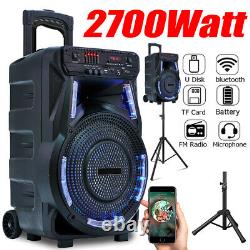 Enceinte portable Bluetooth 2700W avec caisson de basses lourdes pour soirée DJ avec support