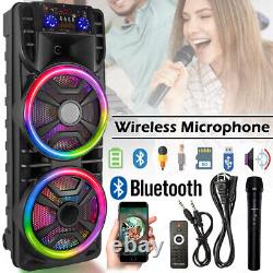 Enceinte portable Bluetooth de 2800W avec caisson de grave et système audio à basse fréquence pour fêtes avec microphone