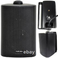 Garden Party/bbq Outdoor Speaker Kit Mini Stereo Amp Et 2 Haut-parleurs Noirs