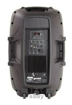 Gemini 2000w 15 Pouces Powered Bluetooth Party Dj Haut-parleur Avec Un Pied De Micro À Distance