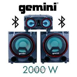 Gemini Audio Wireless Led Bluetooth Party Home Theatre Stereo System Haut-parleur