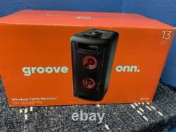Groove Onn 80w Haut-parleur De Grande Fête Avec Éclairage Led Noir. Bluetooth