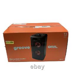 Groove Onn 80w Haut-parleur De Grande Fête Avec Éclairage Led Noir. Bluetooth
