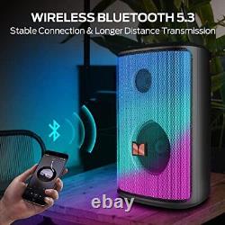Haut-parleur Bluetooth Monster Sparkle Loud de 80W, haut-parleur de fête avec un son puissant