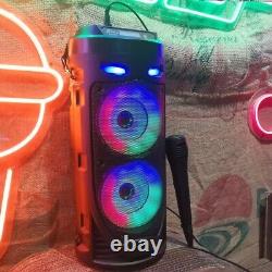 Haut-parleur Bluetooth Portable Led Avec MIC Wireless Stereo Subwoofer Party Karaoke