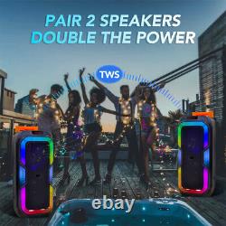 Haut-parleur Bluetooth puissant rechargeable double subwoofer 10 pouces pour soirée Karaoké DJ LED FM