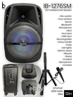 Haut-parleur De 12 Pouces Bluetooth Party Led Portable Bass Up Haut-parleur