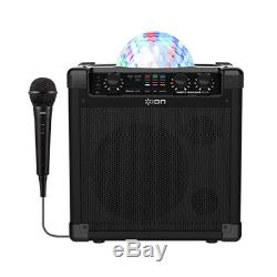 Haut-parleur De Karaoké Bluetooth Rechargeable Ion Audio Party Rocker Plus Avec Lumières