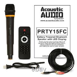 Haut-parleur De Partie Bluetooth Alimenté Par Batterie Audio Acoustique 15 Avec Lumières Et MIC