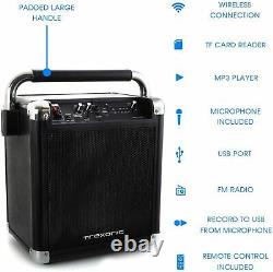 Haut-parleur De Partie Portable Sans Fil Trexonic Avec Enregistrement Usb, Radio Fm Et Micropho
