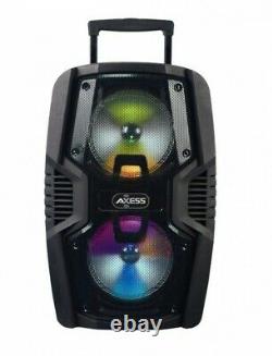 Haut-parleur Pabt6023 Axess Dual 8 Bluetooth Portable Avec Lumières Led