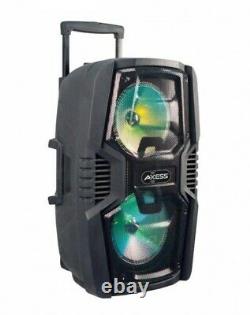 Haut-parleur Pabt6023 Axess Dual 8 Bluetooth Portable Avec Lumières Led