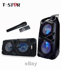 Haut-parleur Portable Bluetooth T-star Dual 10 Party Karaoke Party + Micro Sans Fil