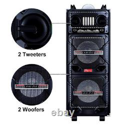 Haut-parleur de fête portable Bluetooth avec double 10 woofers et système de son lourd avec basses profondes & microphone