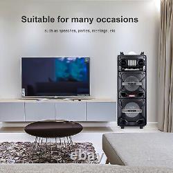 Haut-parleur de fête portable Bluetooth avec double 10 woofers et système de son lourd avec basses profondes & microphone