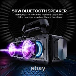 Haut-parleurs Bluetooth Portables 50w Volume Plus Fort Et Amélioré Basse Power Bank Party