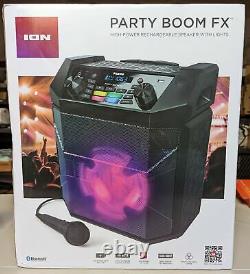 Ion Party Boom Fx Haut-parleur Bluetooth Rechargeable Haute Puissance Avec Lumières Nouveau