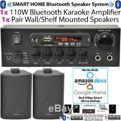 Kit Amplificateur Bluetooth 110 W Et Haut-parleurs Muraux D'angle 2x