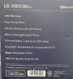 Lg Xboom Go P7 Portable Sans Fil Bluetooth Outdoor/party Speaker Black (a1)