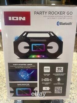 NOUVEAU ION Audio Party Rocker Go Haut-parleur portable Boombox haute puissance avec lumières iSP147