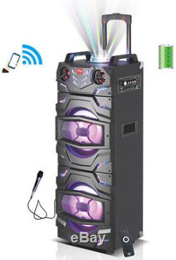 Nutek Ts-90218bl Système De Haut-parleurs De Fête Karaoké Rechargeable Avec Bluetooth 4000w