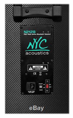 Nyc Acoustics N212b Dual 12 - Haut-parleur Bluetooth Avec Alimentation Électrique De 700w, Lumières + Micro
