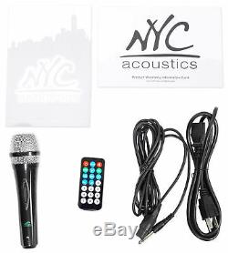 Nyc Acoustics N212b Dual 12 - Haut-parleur Bluetooth Avec Alimentation Électrique De 700w, Lumières + Micro