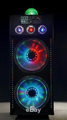 Nyc Acoustics N215b Dual 15 800w Home Theater Led Party Speaker Withbluetooth + MIC