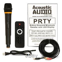Party Acoustique Audio Rechargeable 8 Haut-parleurs Bluetooth Avec Des Lumières Mics Et Supports