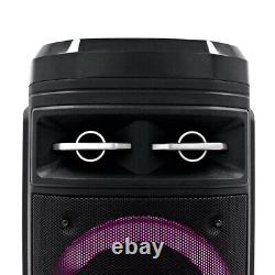 Powered Portable 2x6.5 Inch Party Karaoke Haut-parleur Led Bluetooth, MIC & Remote