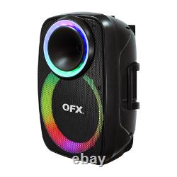 QFX PBX-157 15 Haut-parleur de fête Bluetooth rechargeable + TWS/USB/SD/FM/AUX/LED/Micro
