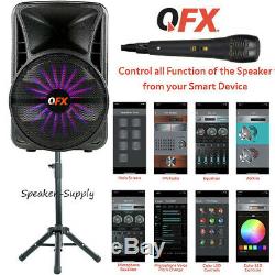Qfx 12 Bluetooth Party App Fm Smart Speaker Pbx-12sm Pa Micro Sans Fil Stand