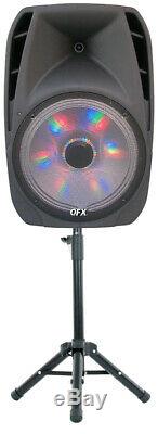 Qfx 15 Portable Parti Pa Haut-parleur Bluetooth Fm Support + Microphone Sans Fil 7500w