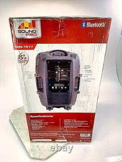 Sound Pro Portable 15 Bluetooth Party Speaker Avec Disco Light Nds-1517 Scellé