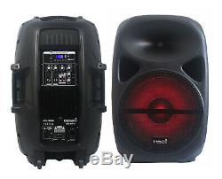 Staraudio 2500w Pa 15 Haut-parleur Actif Dj Actif Rgb Light Speaker