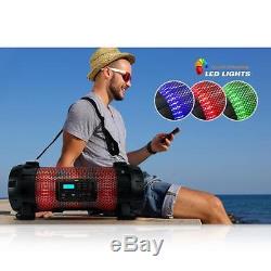 Système D'enceintes Stéréo Boombox Bluetooth + Nfc Avec Lampes De Soirée À Led Multicolores
